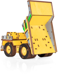 Eco Wood Art (EWA) 3D-Puzzle aus mechanischem Holz, Hybrid-Bergbau-Muldenkipper Belaz-7513M, 4233, Farbe Gelb, 18 x 9 x 10 cm