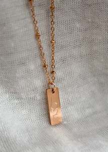 Ketting LOVE Gravure Plaatje - Rosé