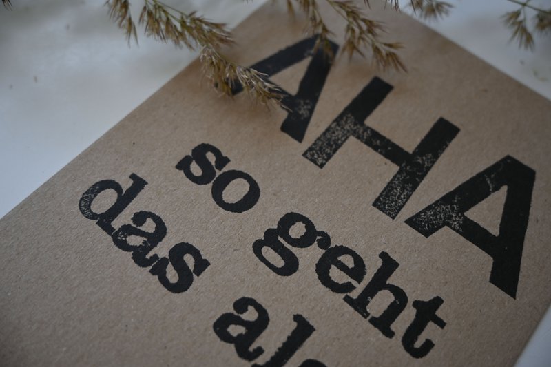 Stamped Postcard "AHA"