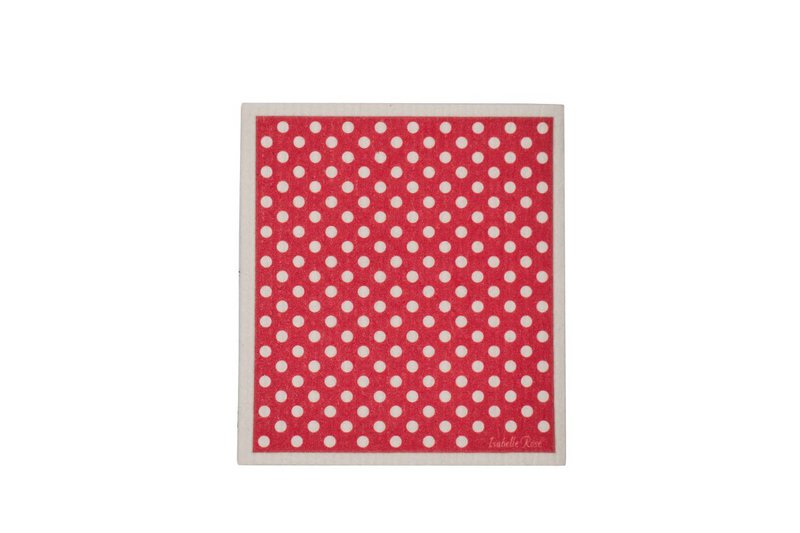 Strofinaccio Pois rosso 17x20 cm Isabelle Rose