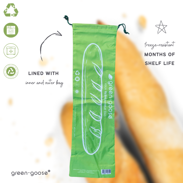 Green-Goose Borsa per baguette riutilizzabile in rPet - 70x21 cm