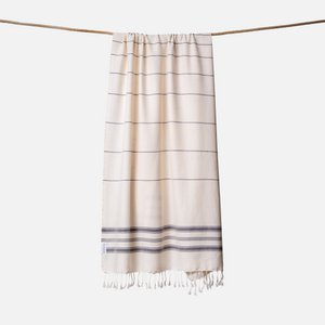 Ecobain Handtuch „New Classic“ | After Dark (Ecru-Dunkelgrau)