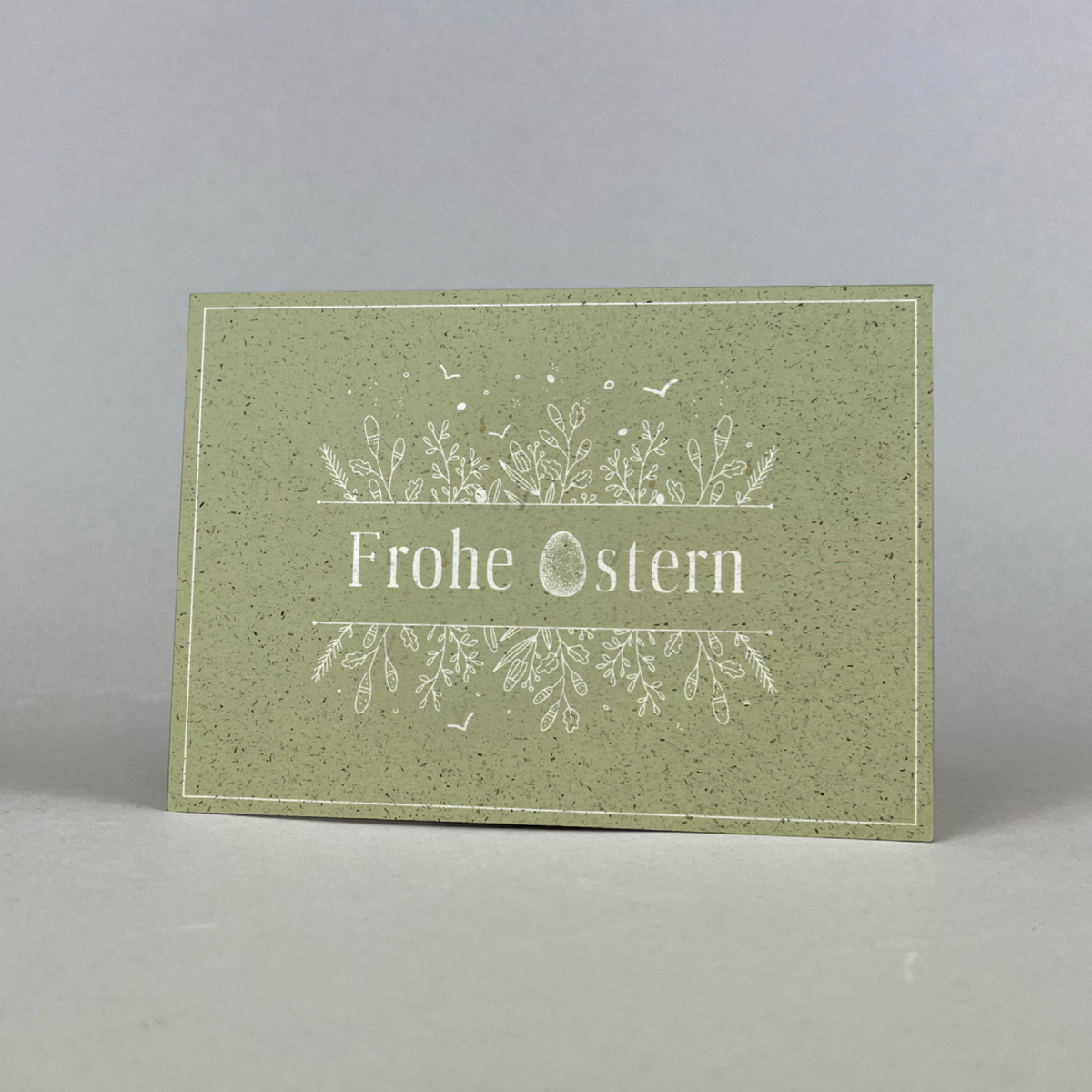 Carte Postale Herbe Papier "Joyeuses Pâques" (Vert)
