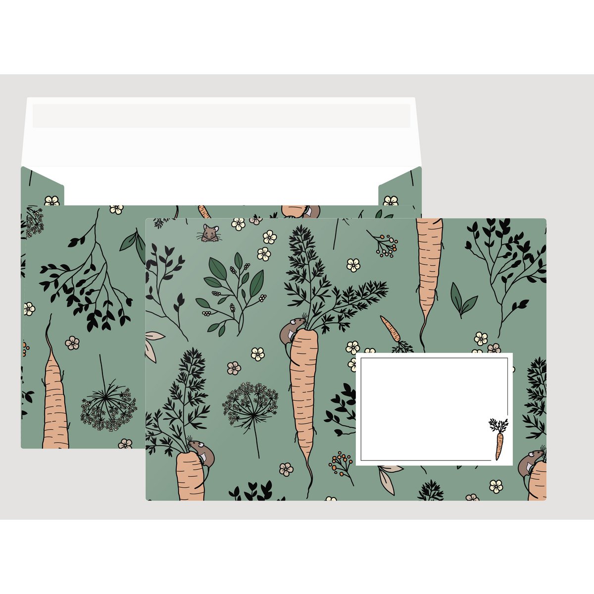 Envelop 04 Muis met wortel (set van 10)