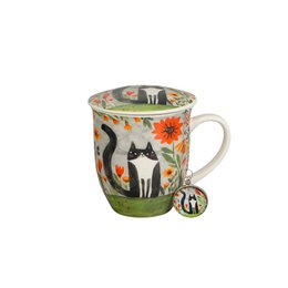 DUO CATS Mug + Infuser with Tag, 400ml, MEADOW, giftbox