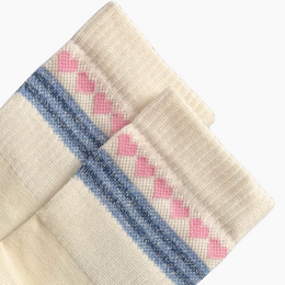 Glitzersocken mit Herzchenkette – rosa & blau