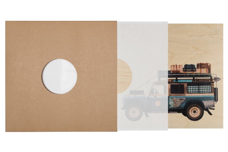 Poster 33T/12 inch in wood p.travel 4x4