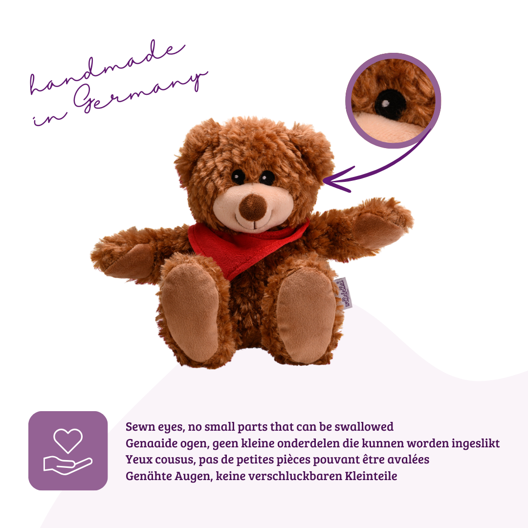 Heat cushion, the natural hot water bottle as a warm cuddly toy, large bear with organic millet filling and health herbs
