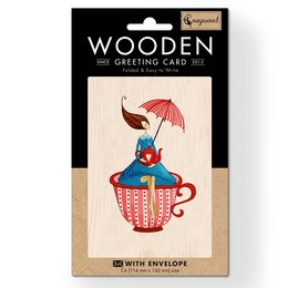 La Copa Tarjeta de felicitación de madera doblada