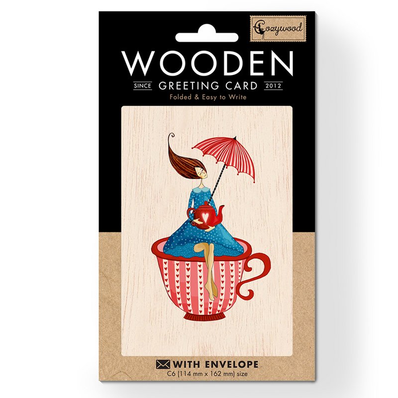 La Copa Tarjeta de felicitación de madera doblada