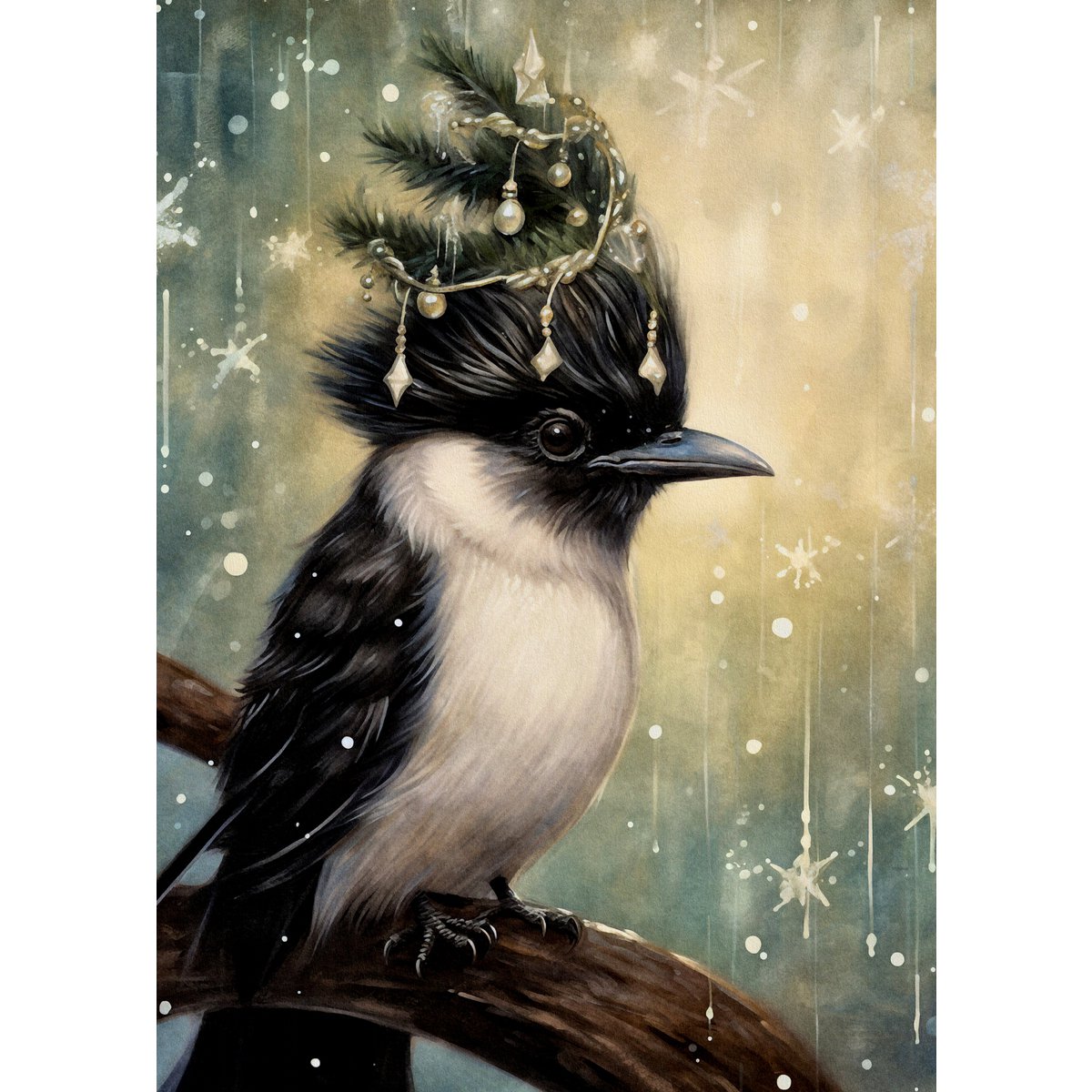 Mystical Christmas Animals: Vogel | Kaart Fripperies