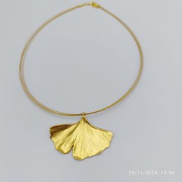 Echte Ginkgo-Biloba-Blatt-Halskette, handgefertigter Naturschmuck, Bio-Wald-Anhänger, Geschenk für Langlebigkeit und Erfolg, Sterling Silber 925