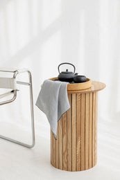 Nauwins Affogato Gray Contrast Detail (set van 2Pieces) / 100% linnen