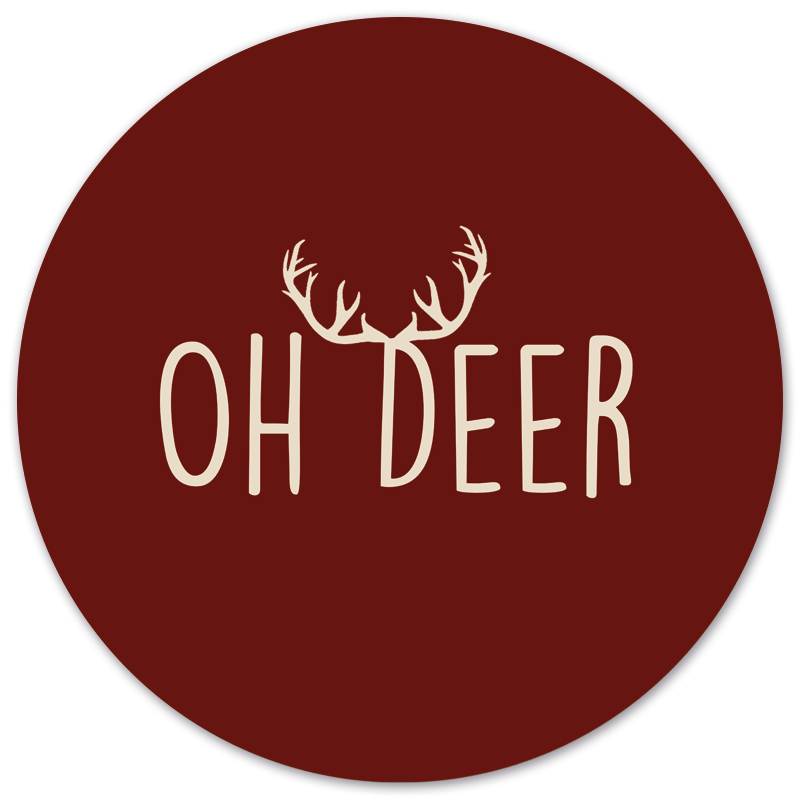 Muurcirkel oh deer rood