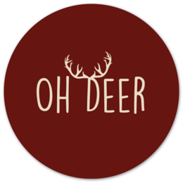 Muurcirkel oh deer rood