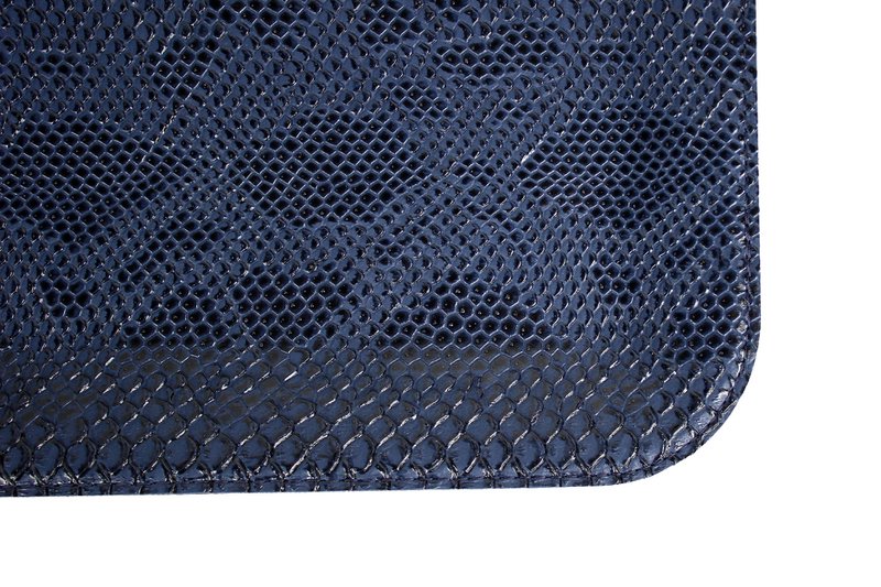 Dienblad plat klein kunstleer reptiel donkerblauw