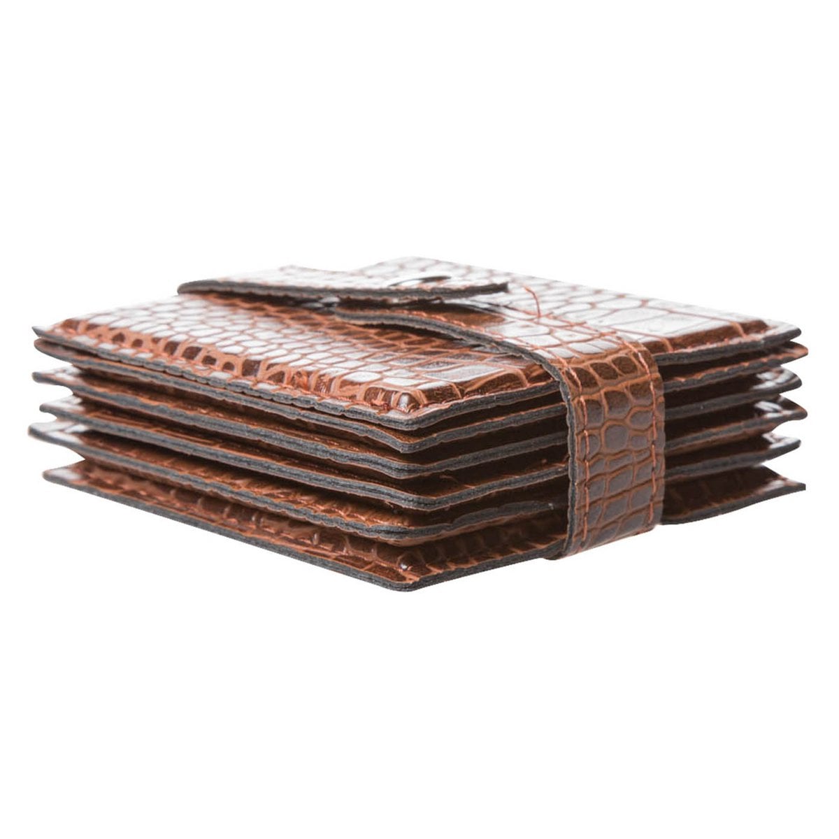 Coaster de vidrio 6-ER Set Kroko Light Brown