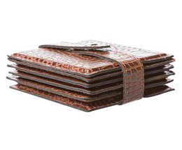 Coaster de vidrio 6-ER Set Kroko Light Brown