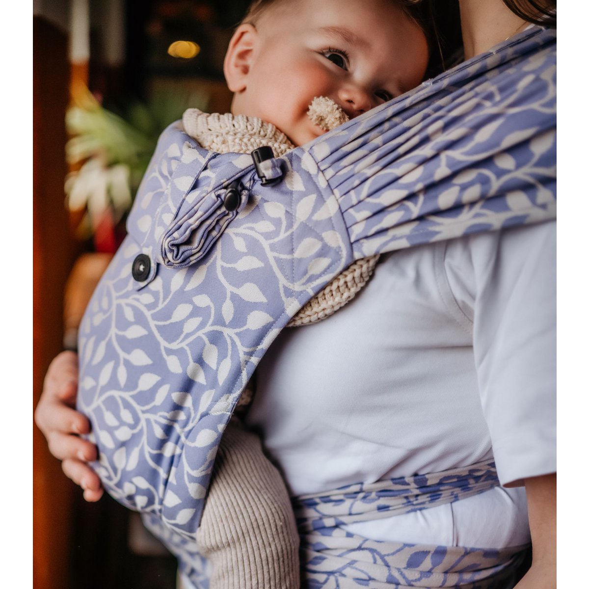Bæresele wrap & go baby - blomstret - lilla