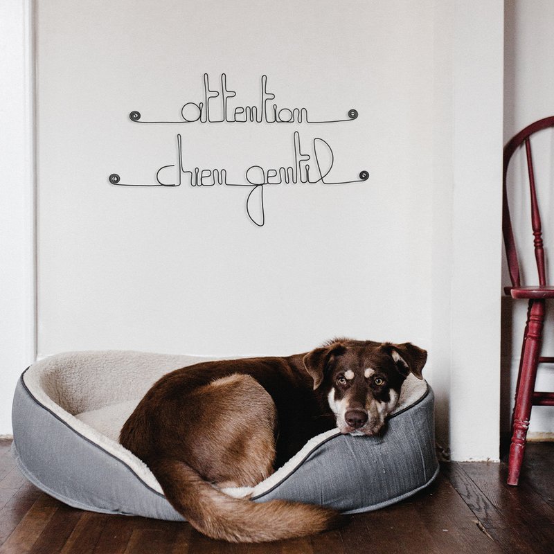 Door decoration “Be careful nice dog”