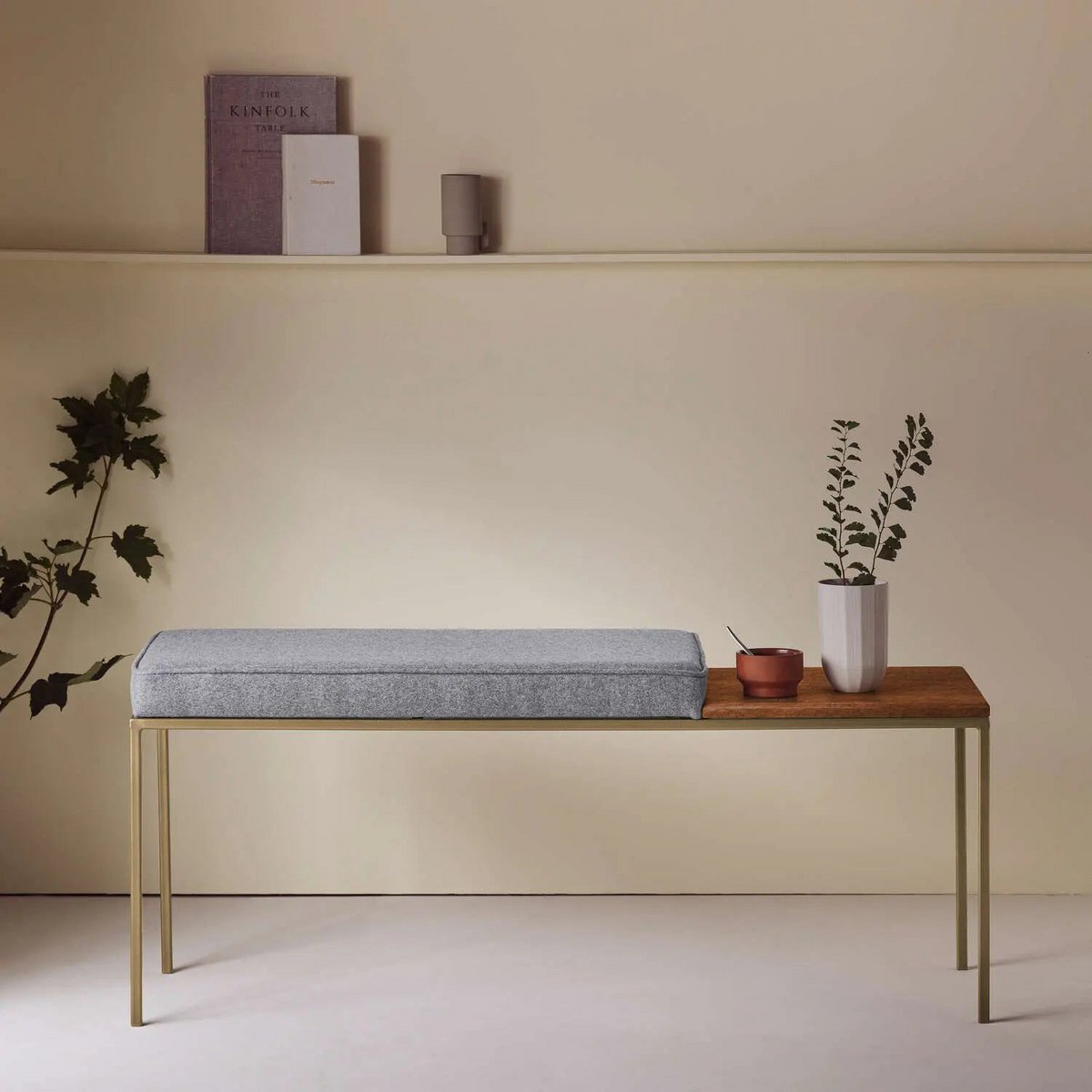 Steingrau Gold Buchenholz, Nussbaum Beizung
