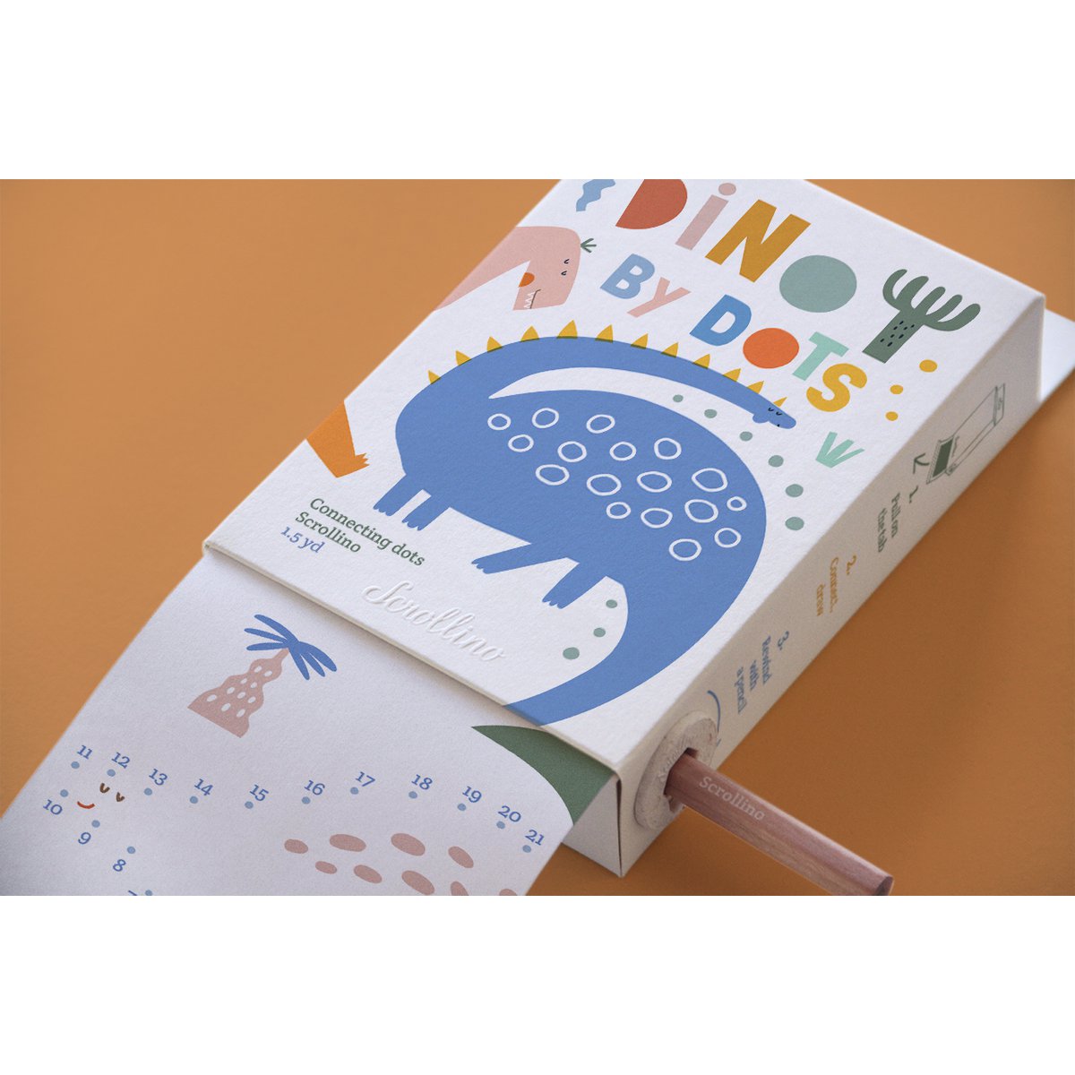 Malbuch und Punkt-zu-Punkt-Spiele – Scrollino DINO von Dots