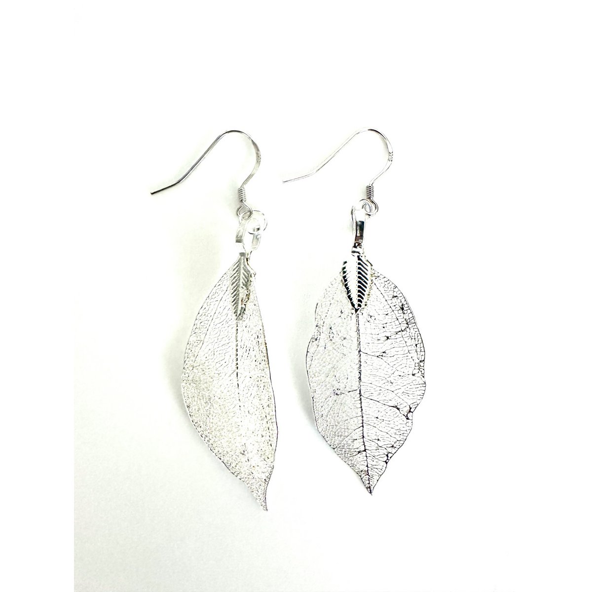 Ohrring Eukalyptusblatt Silber
