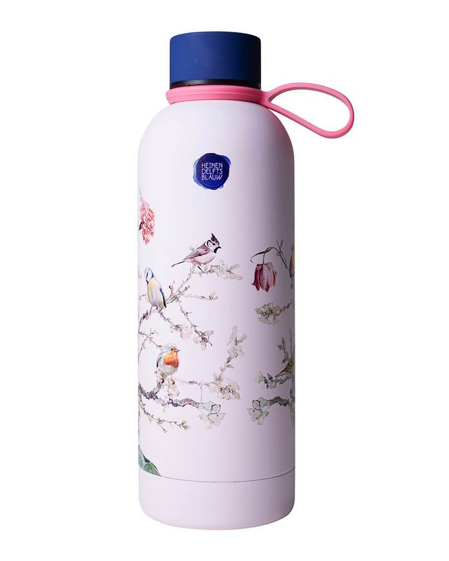Water bottle forest birds pink