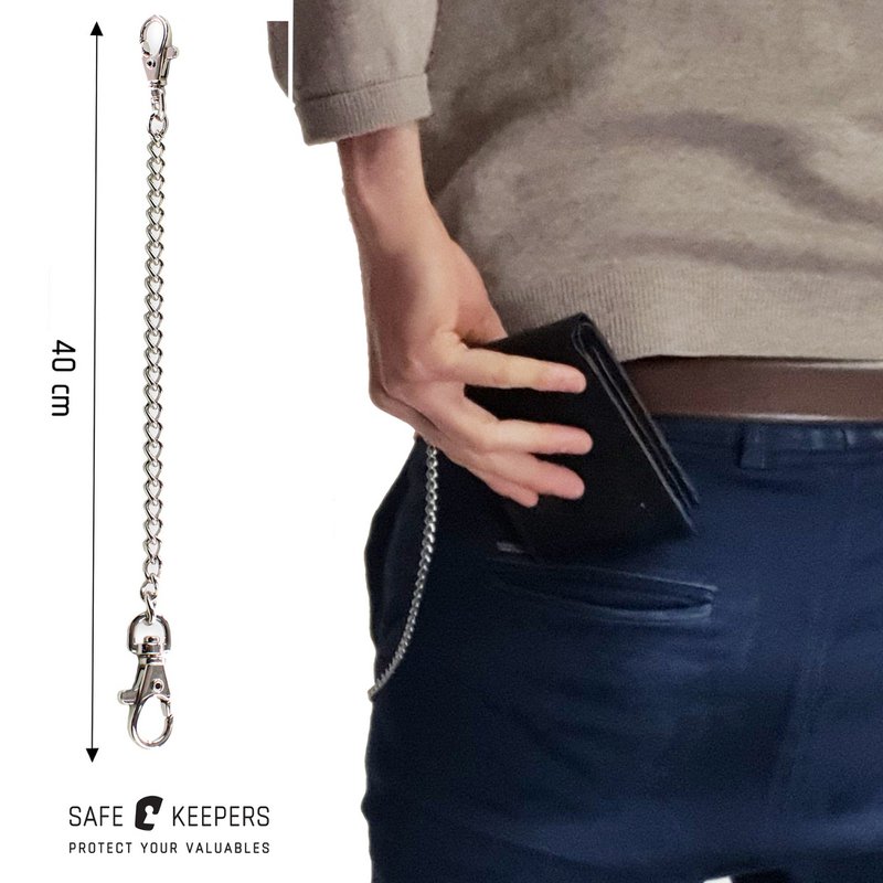 Billetero Hombre con cadena - Billetero grande extendido - Billetero Cadena - Billetero Biker - Billetero hombre
