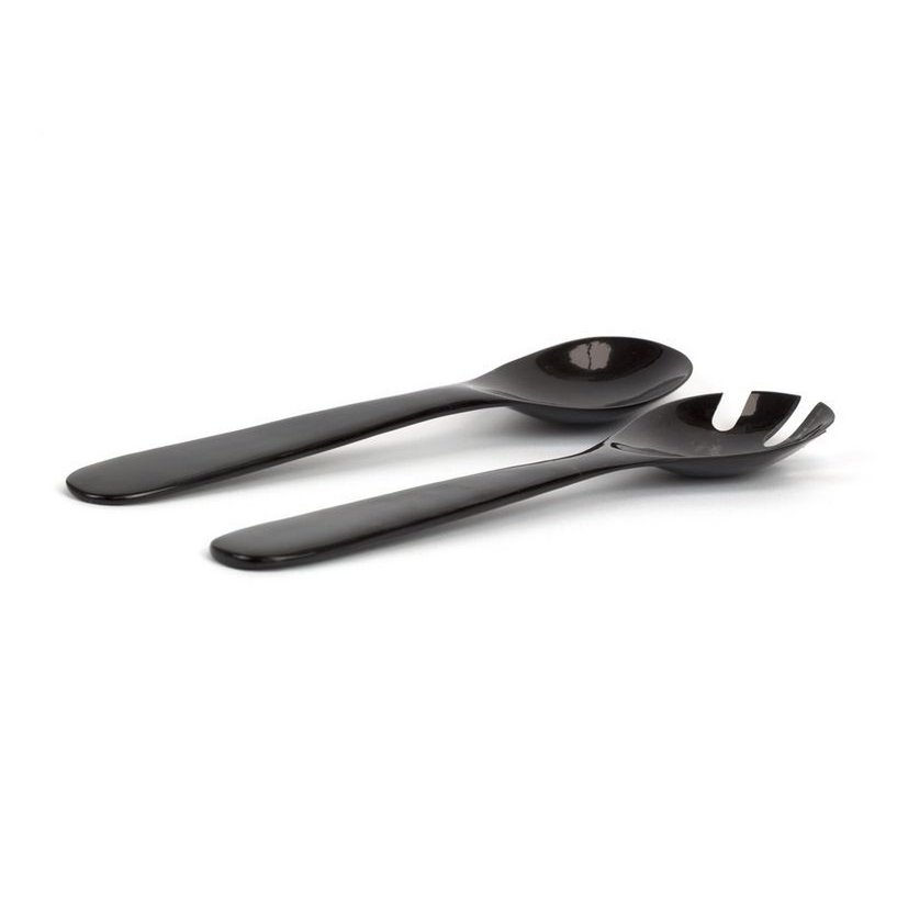 Petits couverts en corne noire et blonde