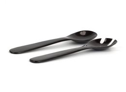 Petits couverts en corne noire et blonde