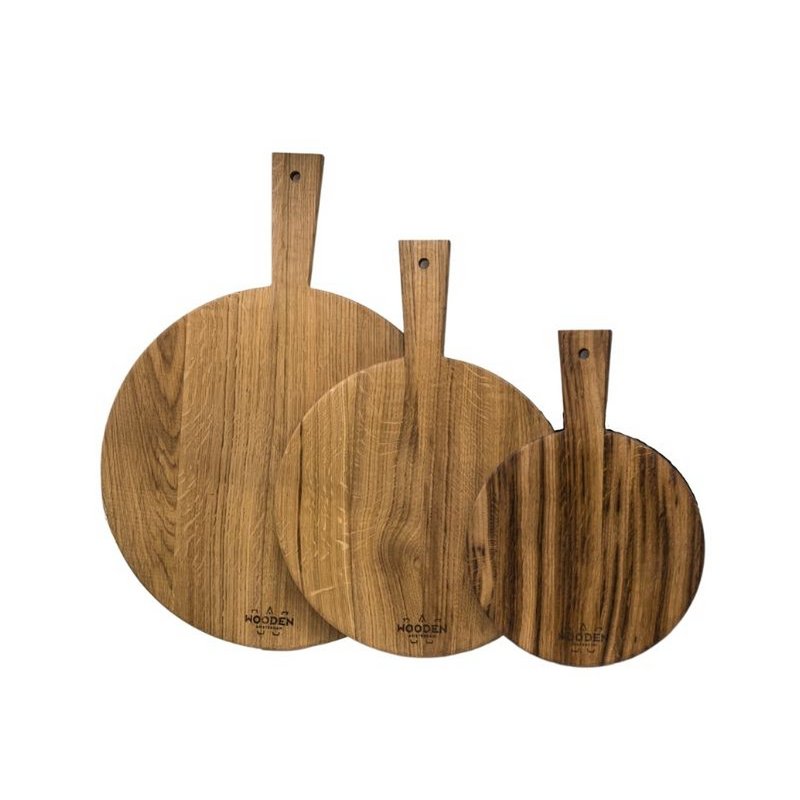 Round Wooden Pizza Serving Board