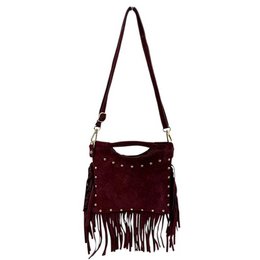 Split Leather Bag with Studs and Fringes. Promo 58045