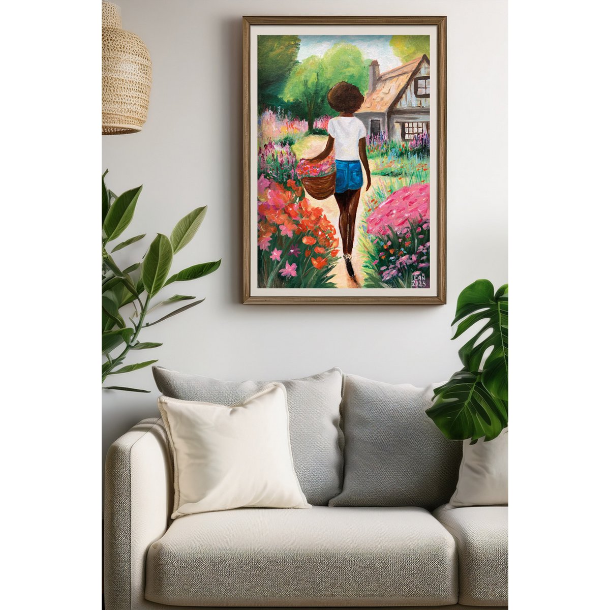 Woman in the Garden Poster A4 | Botanical Art Print | Studio Praise