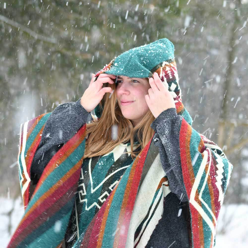 Alpaca Poncho Colored - Made in Ecuador