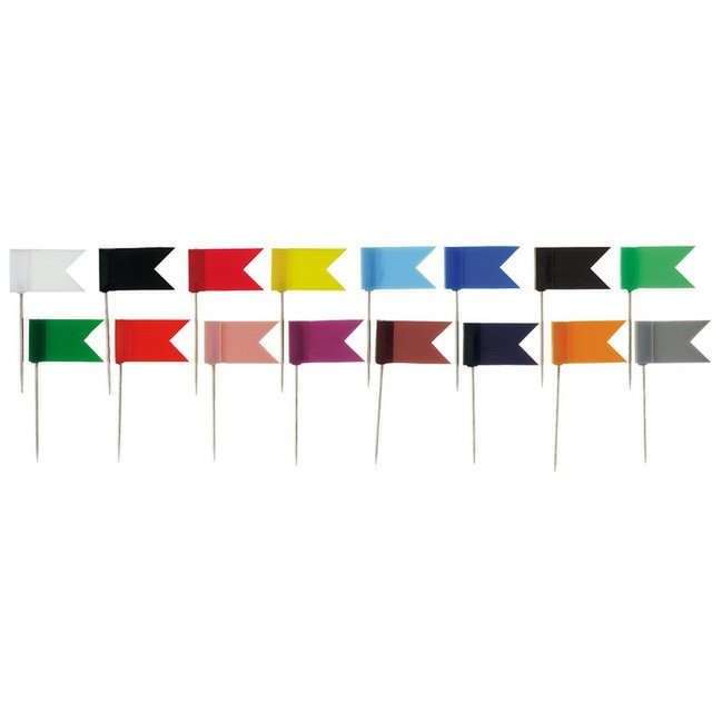 Markeervlaggetjes Alco rood doosje a 20st. 35mm lang en vlaggetje 18x10mm