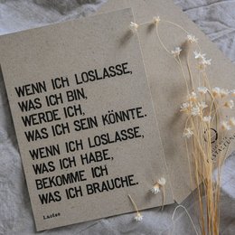 Stamped Postcard "Wenn ich loslasse"