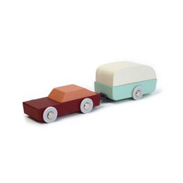 Holzauto mit Wohnwagen – Duotone Car %238 – Floris Hovers