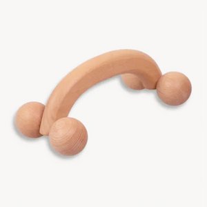 Massage roller made of wood with 4 balls, massager