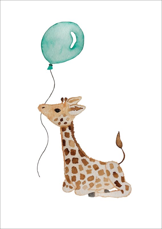 Postkort - Girafballon