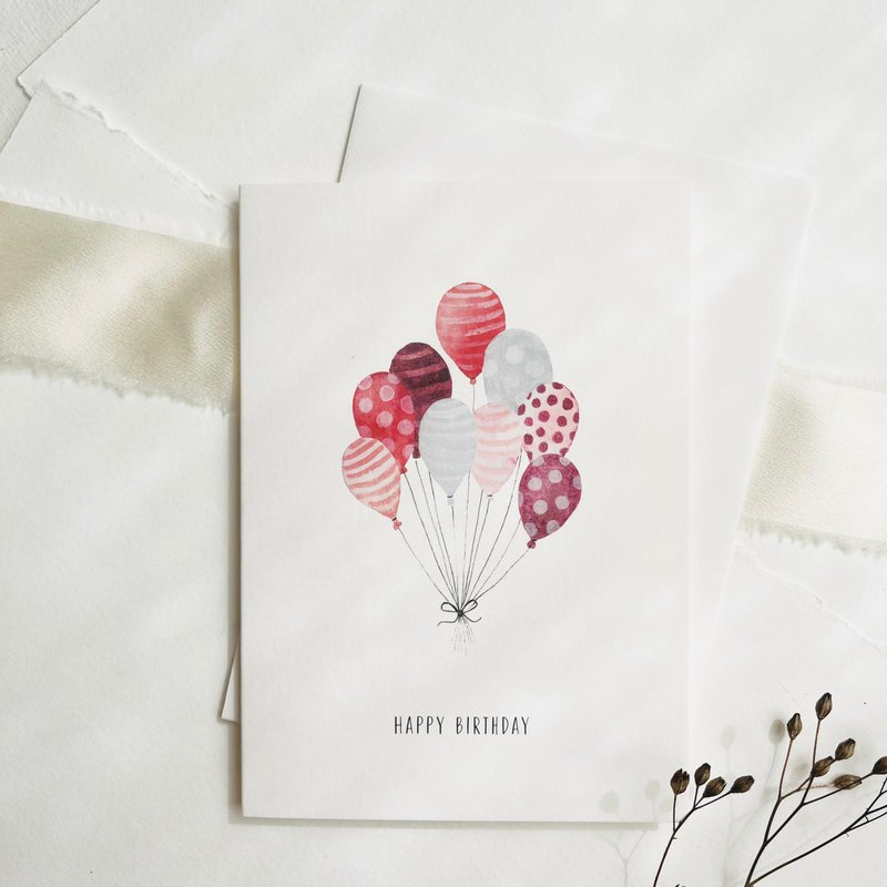 Grußkarte · Red Balloons