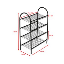 Scarpiera in metallo 4 strati di Naturn Living | Scarpiera | Deposito scarpe | Sistema di archiviazione | Scarpiera trasparente | Organizzatore di scarpe | nero opaco