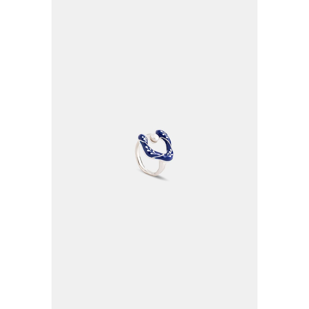 Varia Flower Ring - Pearl - Silver Blue