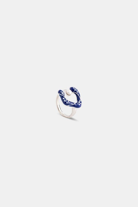 Varia Flower Ring - Pearl - Silver Blue