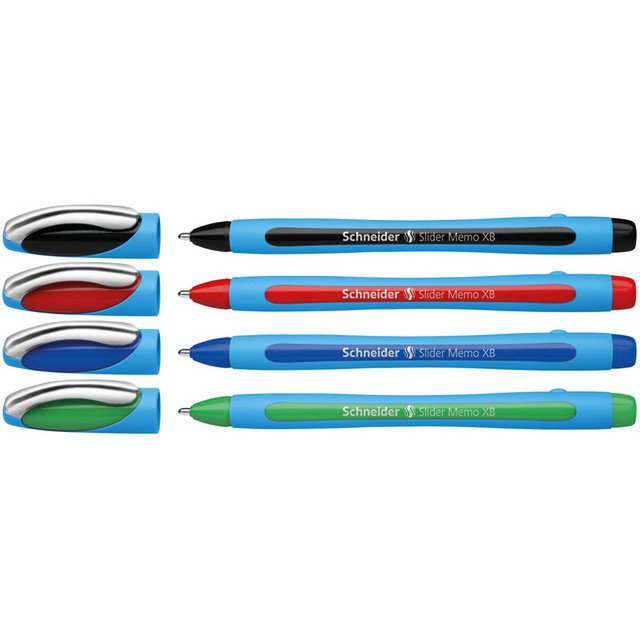 Stylo à bille Schneider Slider XB Memo blister assorti de 4 pcs.
