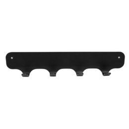 Gorillz Rounded Four Industrial Wall Coat Rack 4 Coat Rack kroge - Sort