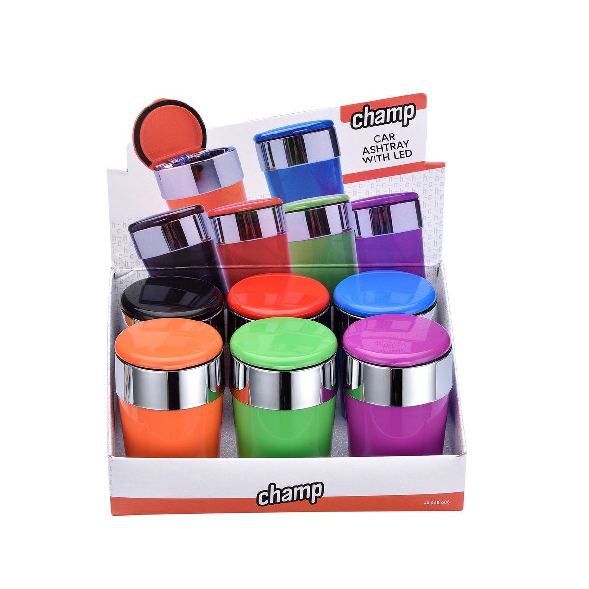 Cenicero con LED, colores surtidos, diámetro 8 cm
