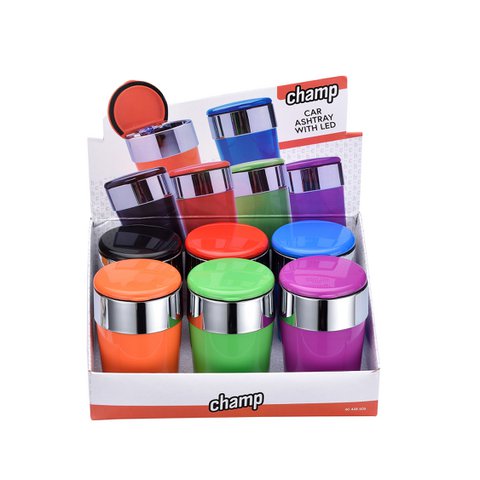 Asbak met LED, diverse kleuren, diameter 8 cm