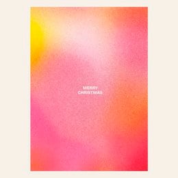 Colorful gradient Christmas postcard with text "Merry Christmas"