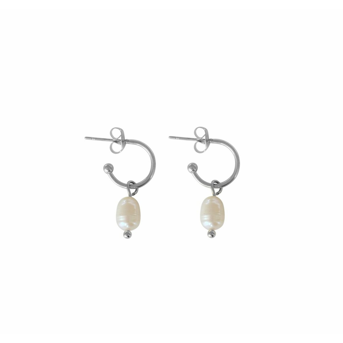 Pendientes de perlas clásicas - plata